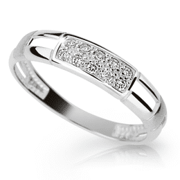 Zlatý dámsky prsteň DLR 2033 z bieleho zlata, so zirkónmi