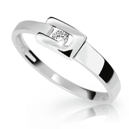 Zlatý dámský prsten DLR 2039 z bílého zlata, se zirkony