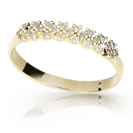Zlatý dámský prsten DLR 2059 ze žlutého zlata, se zirkony