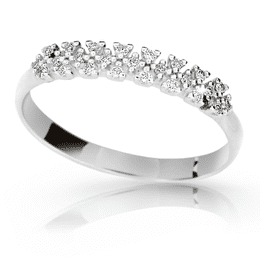 Zlatý dámský prsten DLR 2059 z bílého zlata, se zirkony