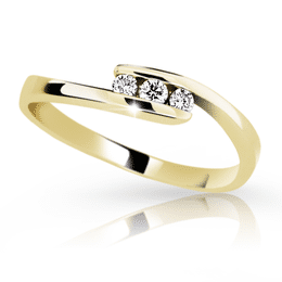 Zlatý prsten DLR 2072 ze žlutého zlata, se zirkony