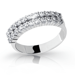 Zlatý prsten DLR 2073 z bílého zlata, se zirkony
