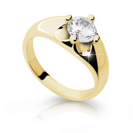 Zlatý zásnubní prsten DLR 2129 ze žlutého zlata, se zirkonem