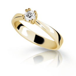 Zlatý zásnubní prsten DLR 2287 ze žlutého zlata, se zirkonem