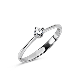 Zlatý zásnubný prsteň DF 2806, biele zlato, s diamantom