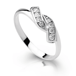 Zlatý prsten DLR 2337 z bílého zlata, se zirkony