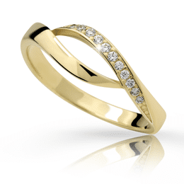 Zlatý prsten DLR 2346 žluté zlato, se zirkony