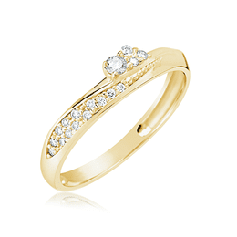 Zlatý dámský prsten DF 2862 ze žlutého zlata, s briliantem