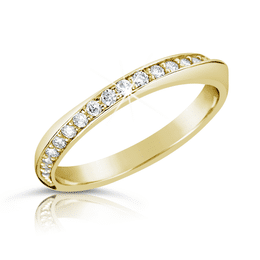 Zlatý dámský prsten DF 2928 ze žlutého zlata, s briliantem