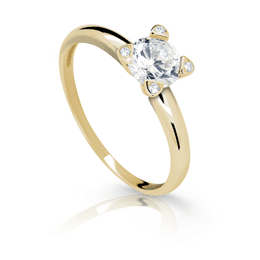 Zlatý dámský prsten DLR 2359 ze žlutého zlata, se zirkony