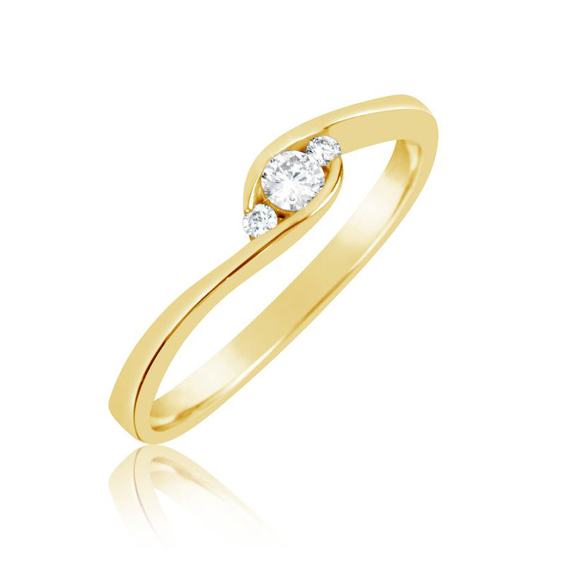 Zlatý zásnubní prsten DF 2954, žluté zlato, s brilianty 64