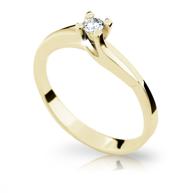 Zlatý prsten DF 1854 ze žlutého zlata, s briliantem 62