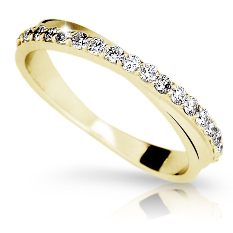 Zlatý prsten DF 1972 ze žlutého zlata, s briliantem 50