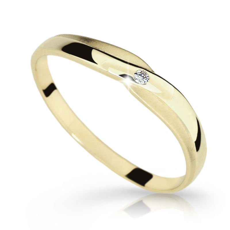Zlatý prsten DF 2006 ze žlutého zlata, s briliantem 59
