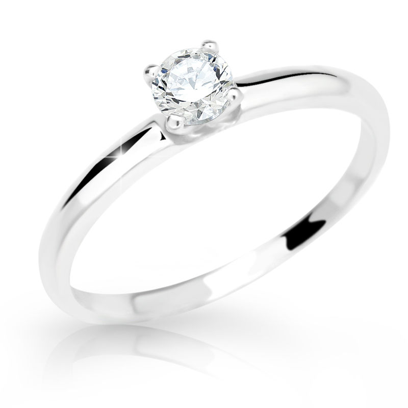 Zlatý prsten DF 2521 z bílého zlata, s briliantem 61