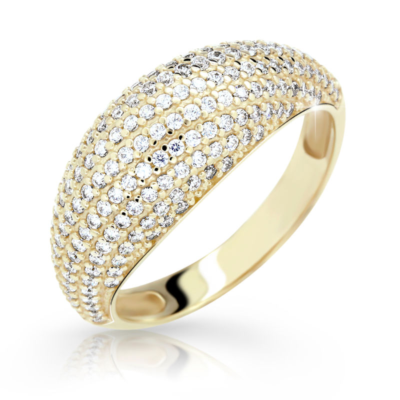 Zlatý prsten DF 2546 ze žlutého zlata, s briliantem 49