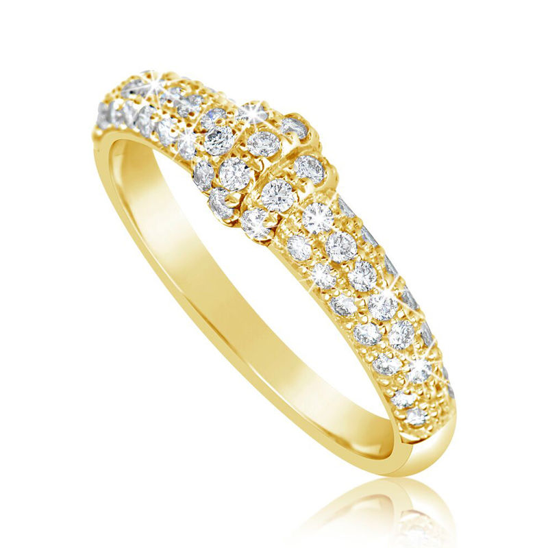 Zlatý dámský prsten DF 3190 ze žlutého zlata, s briliantem 49
