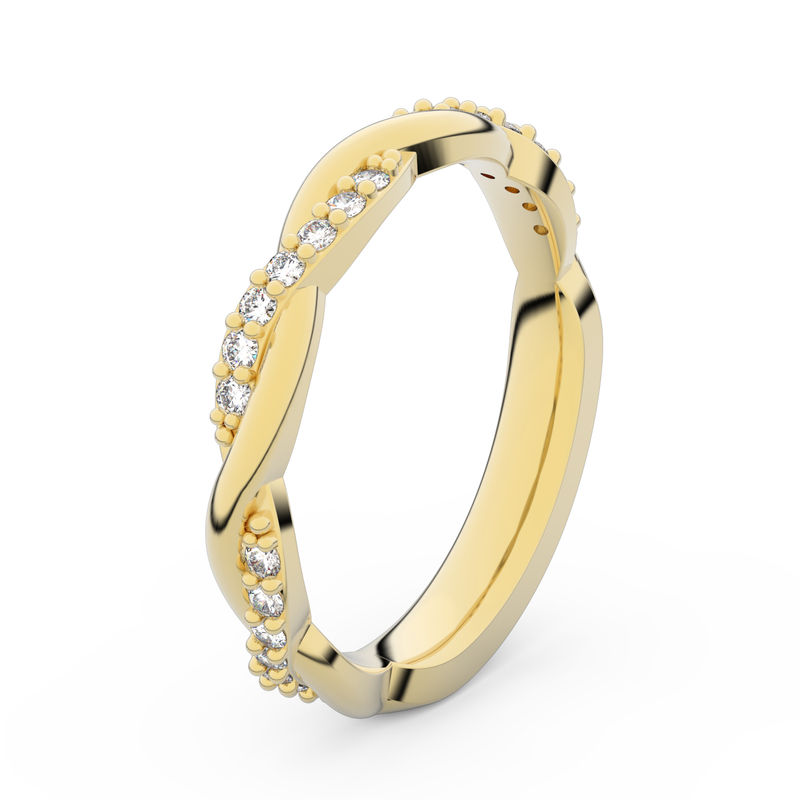 Zlatý dámský prsten DF 3952 ze žlutého zlata, s briliantem