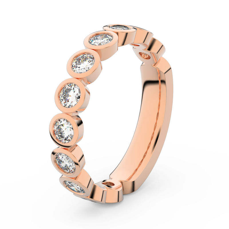 Zlatý dámský prsten DF 3901 z růžového zlata, s briliantem