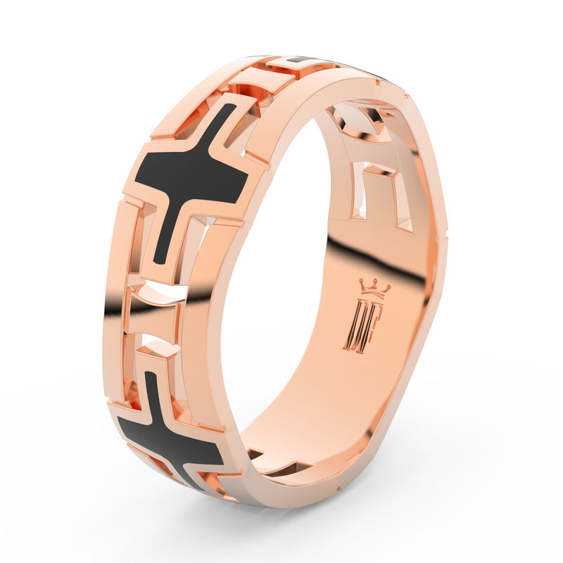 Pánský snubní prsten Danfil DLR3043 z růžového zlata