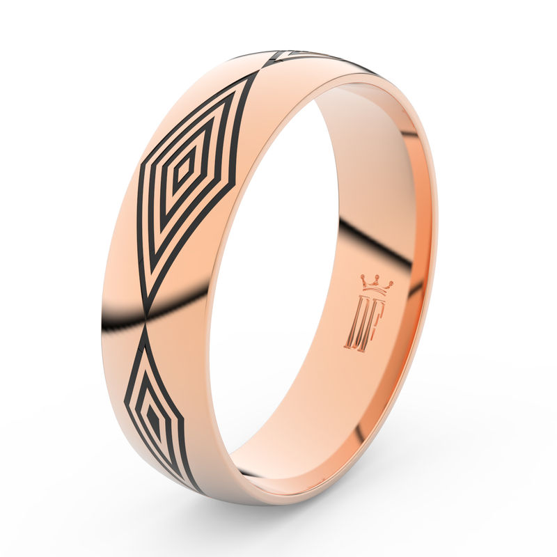 Pánský snubní prsten Danfil DLR3075 z růžového zlata