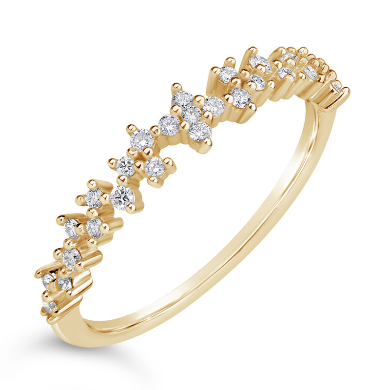 Zlatý dámský prsten DF 4447 ze žlutého zlata, s briliantem 60