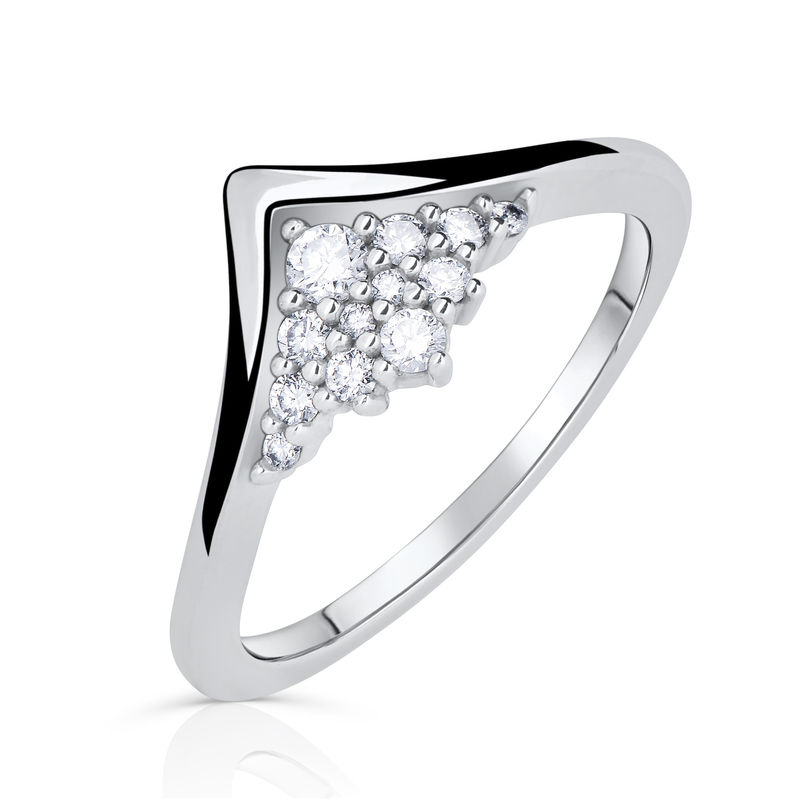 Zlatý dámský prsten DF 4814 z bílého zlata, s briliantem 64