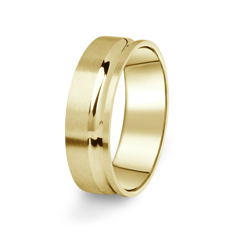 Prsten Danfil DF07/P žluté zlato 585/1000 povrch brus 54