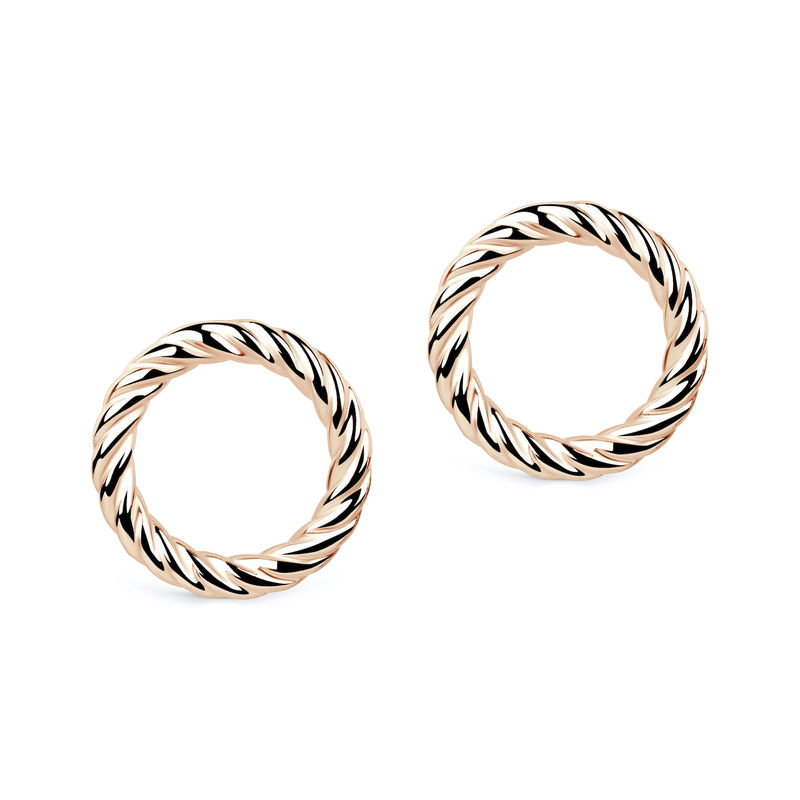 Náušnice Danfil DLE/B4474 (balonek) růžové zlato 585/1000 s bez kamene povrch lesk