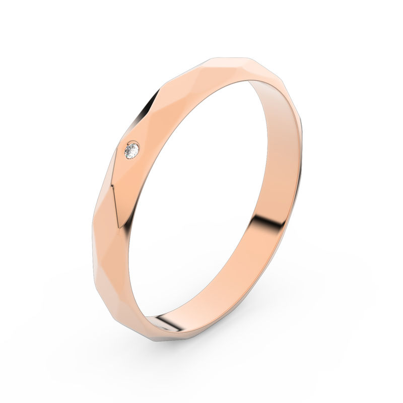 Zlatý snubní prsten FMR 8B30 z růžového zlata, S2