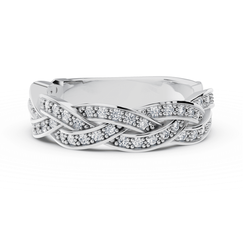 Zlatý dámský prsten DF 3322 z bílého zlata, s briliantem 58