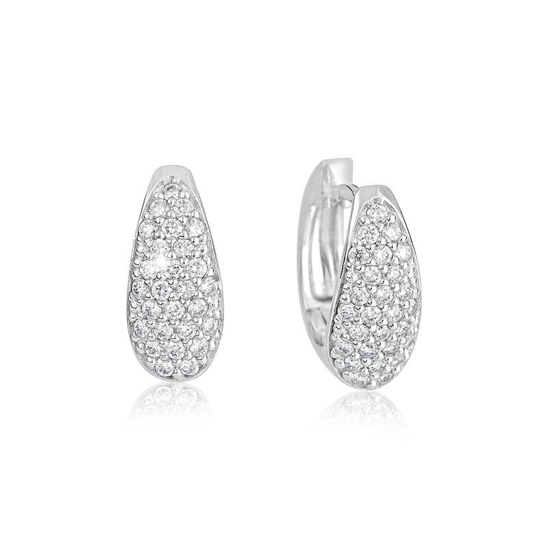 Zlaté dámské náušnice DF 3234, briliantové, bílé zlato