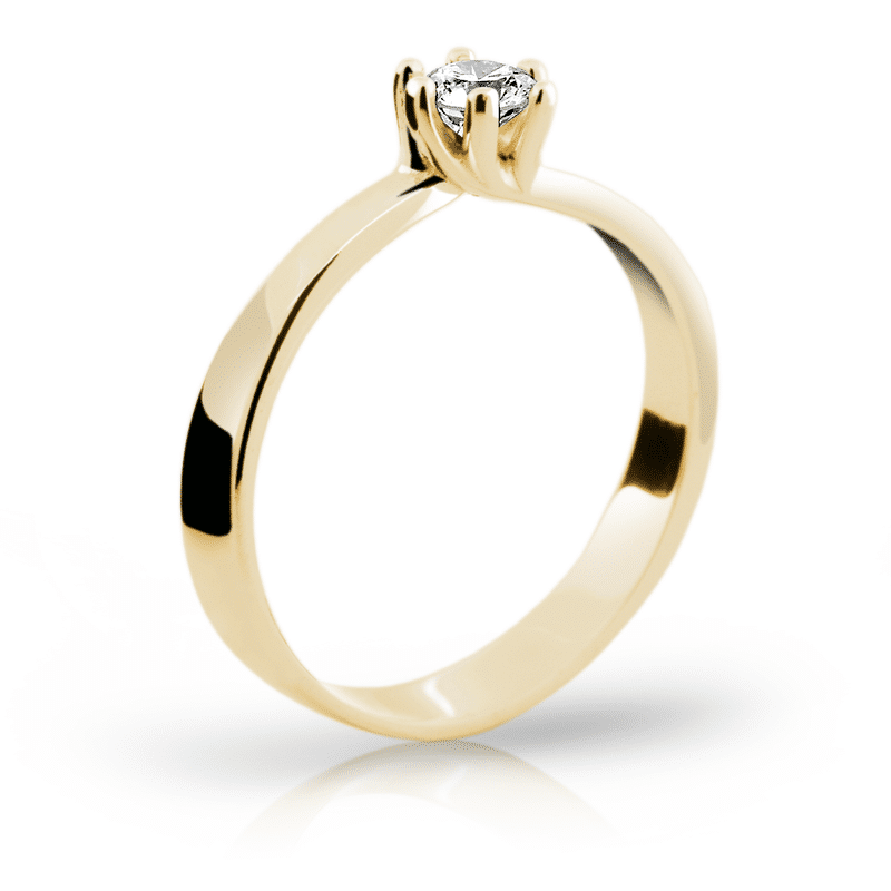Zlatý prsten DF 1903 ze žlutého zlata, s briliantem 61