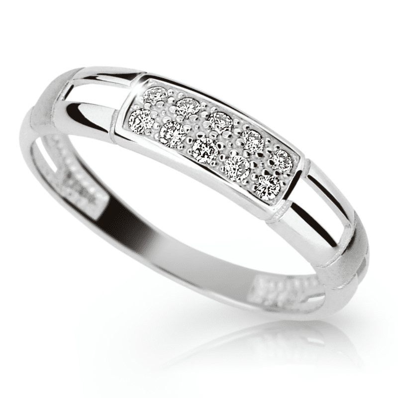 Zlatý prsten DF 2033 z bílého zlata, s briliantem 49