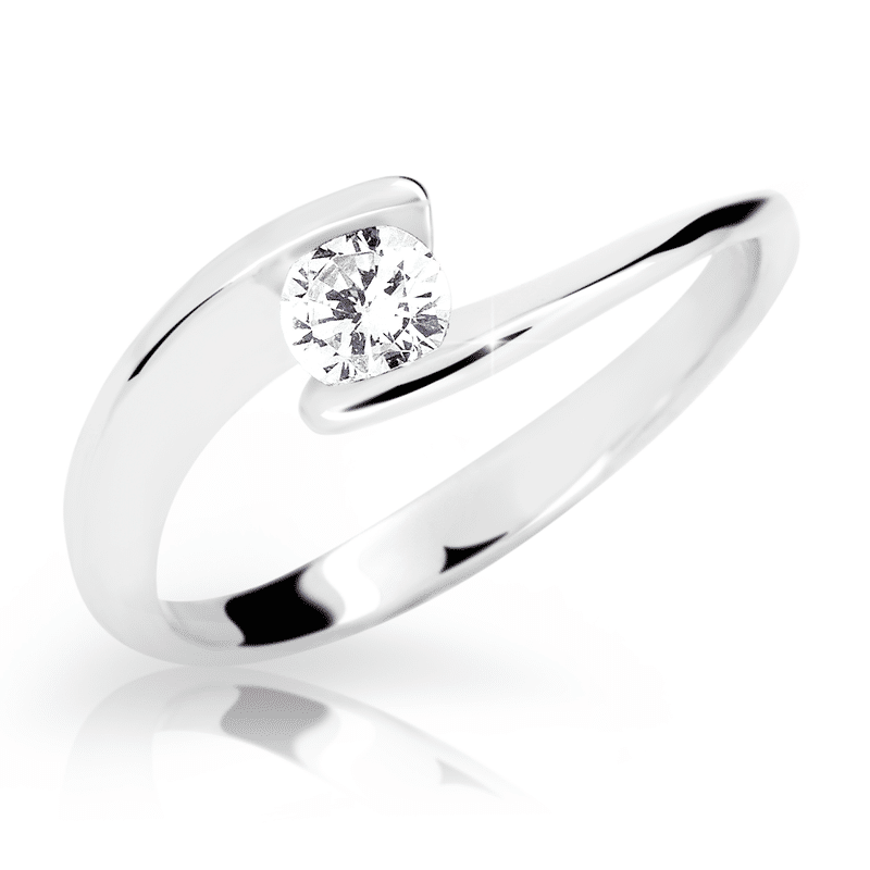 Zlatý prsten DF 2037 z bílého zlata, s diamantem 65