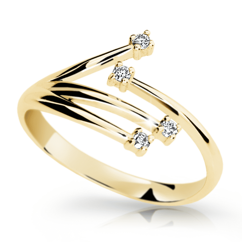 Zlatý prsten DF 2063 ze žlutého zlata, s brilianty 63