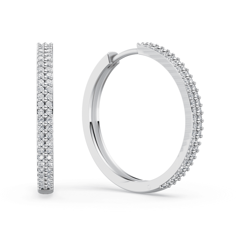 Dámské kruhové náušnice DF 2791 z bílého zlata, s diamanty