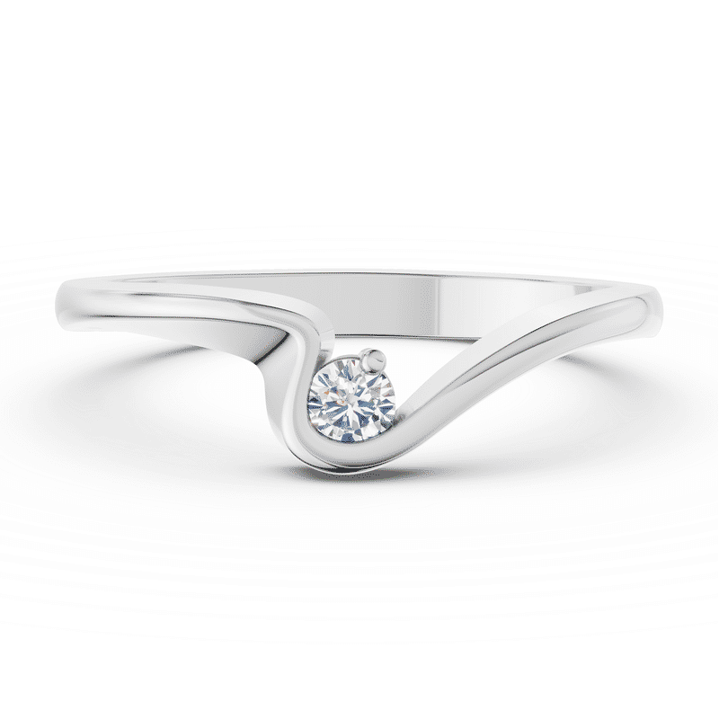 Zlatý dámský prsten DF 3219 z bílého zlata, s briliantem 48