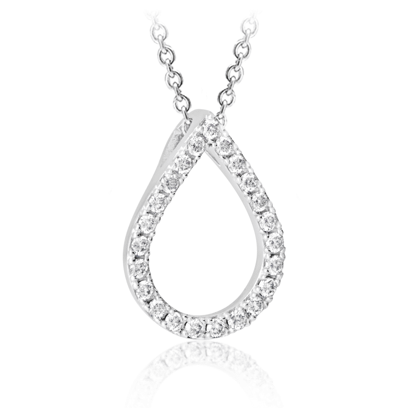 Zlatý dámský přívěsek DF 3589, bílé zlato, s briliantem