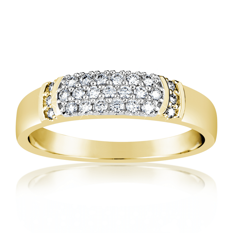 Zlatý dámský prsten DF 3192 ze žlutého zlata, s briliantem 46