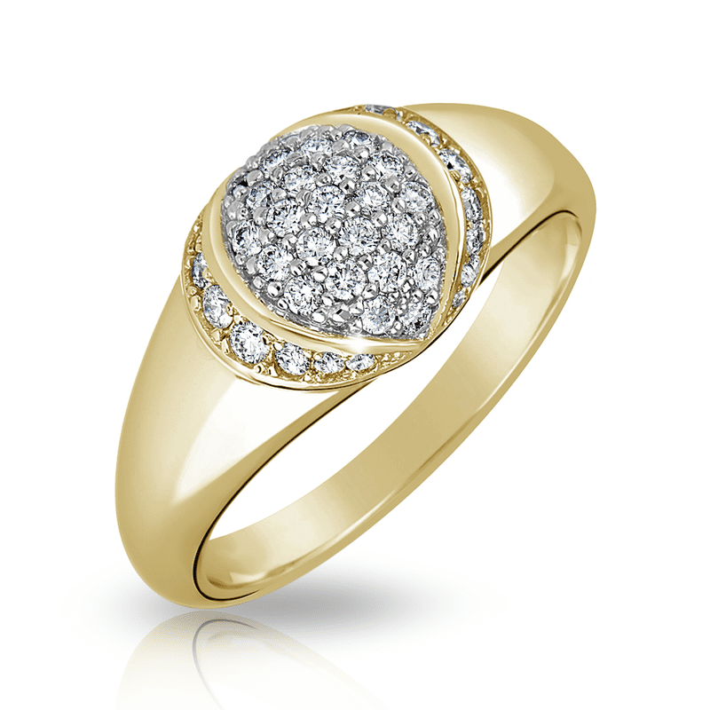 Zlatý dámský prsten DF 3193 ze žlutého zlata, s briliantem 62