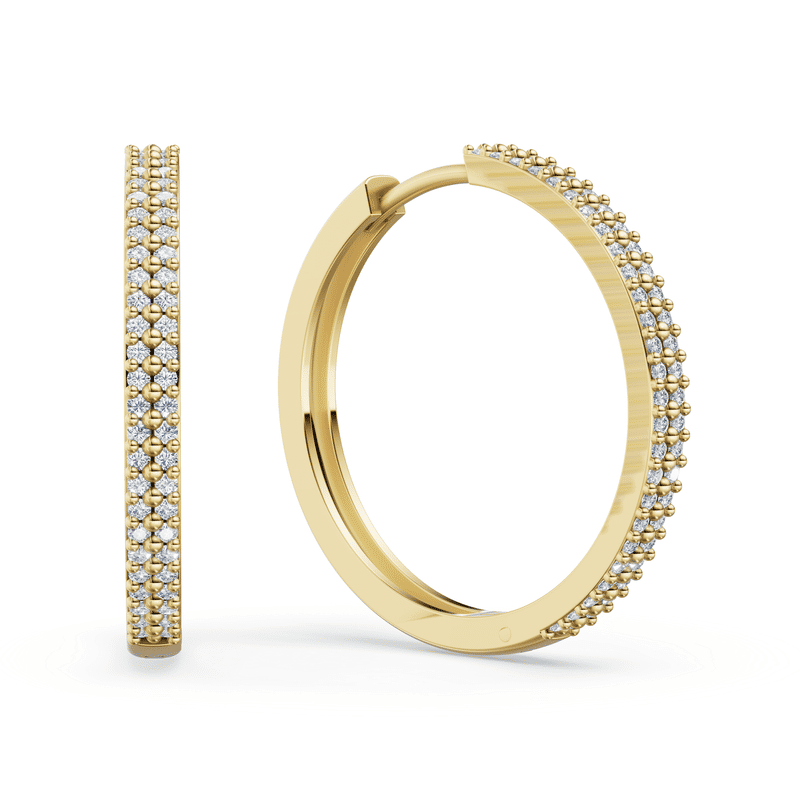 Dámské kruhové náušnice DF 2791 ze žlutého zlata, s diamanty