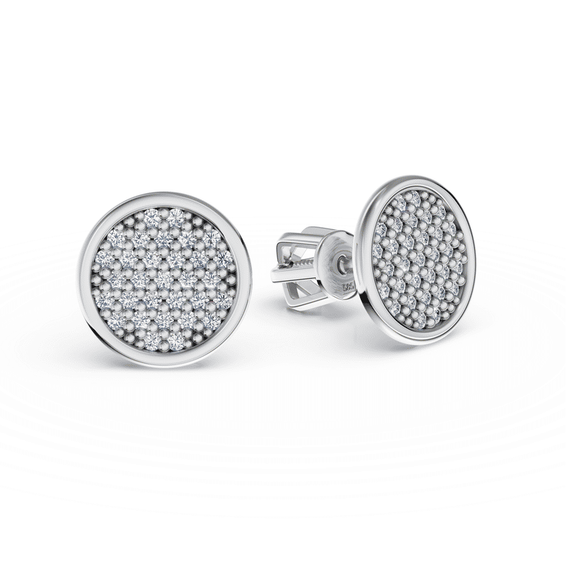 Zlaté dámské náušnice DF 3849, briliantové, bílé zlato