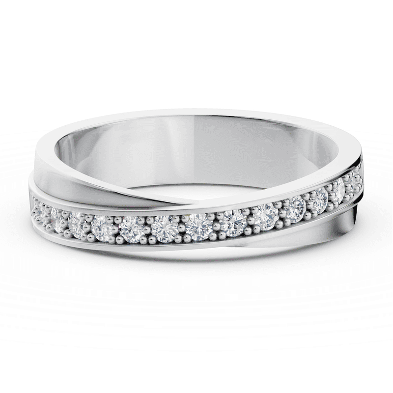 Zlatý dámský prsten DF 3650 z bílého zlata, s briliantem 52