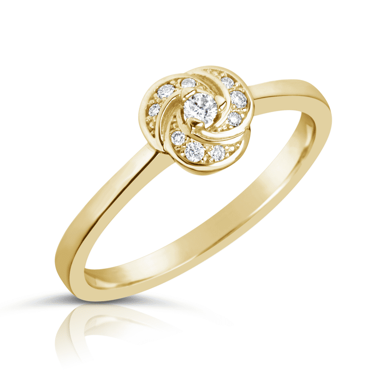 Zlatý dámský prsten DF 3008 ze žlutého zlata, s briliantem 62