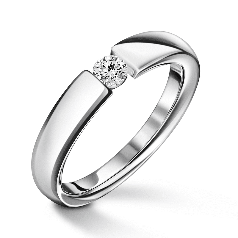 Diona | Zásnubní prsten se středovým diamantem 0.180ct, bílé zlato 63