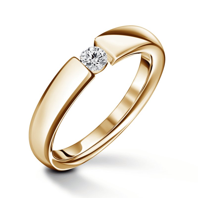 Diona | Zásnubní prsten se středovým diamantem 0.145ct, žluté zlato 54