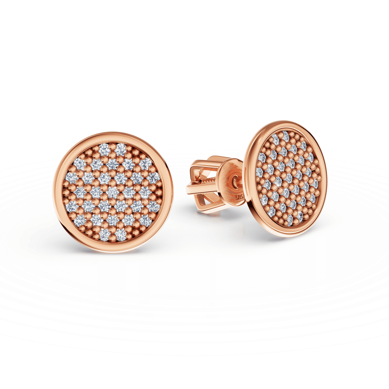 Zlaté dámské náušnice DF 3849, briliantové, růžové zlato