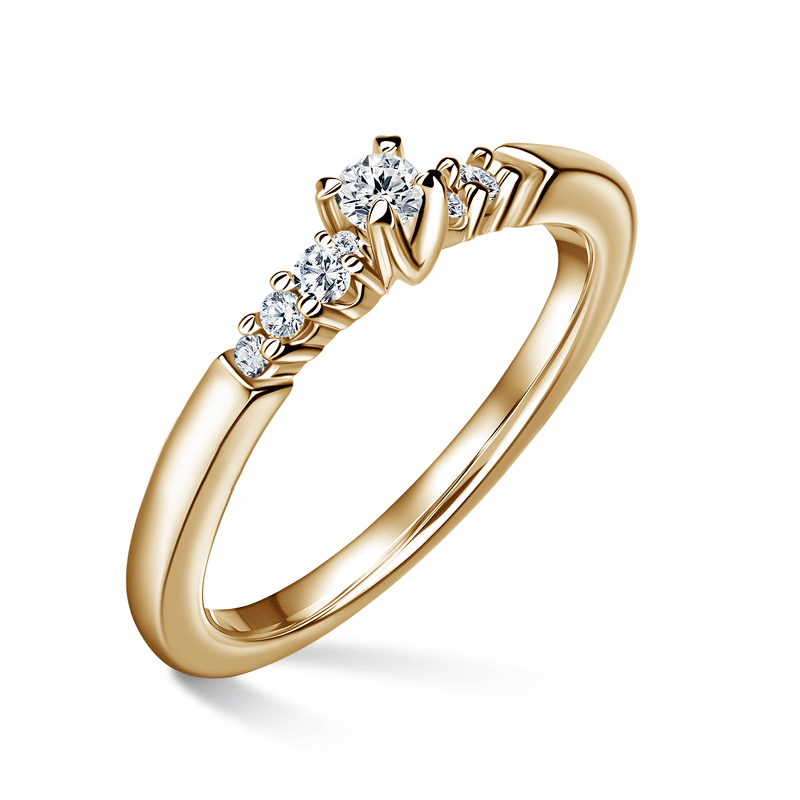 Sierra | Zásnubní prsten se středovým kamenem 0.055ct, žluté zlato, s diamanty 54