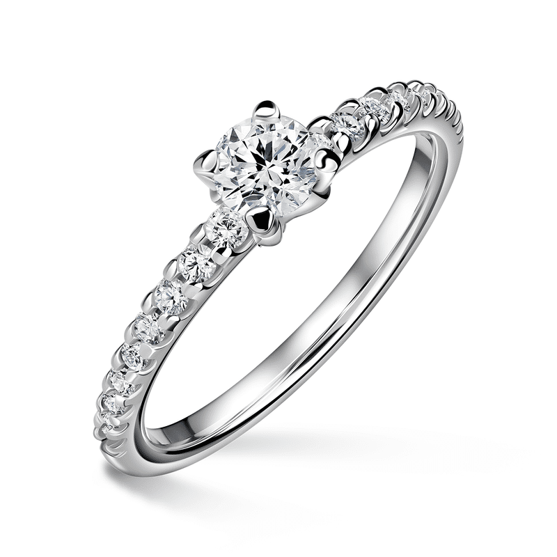 Aria | Zásnubní prsten se středovým kamenem 0.400ct, bílé zlato, s diamanty 51